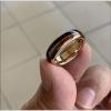 6 mm Tungsten Carbide Wedding Band Stainless Steel Arrow Wood Inlay for Engagement Rings Dome Polished Comfort Fit 8.5 view 4