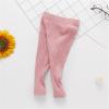 Toddler Girls Cotton Cable Knit Leggings Classic Solid Footless Tights Ankle Length Pants for Kids (Pink, 6-12 Months) view 3