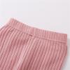 Toddler Girls Cotton Cable Knit Leggings Classic Solid Footless Tights Ankle Length Pants for Kids (Pink, 6-12 Months) view 4
