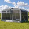 Screen House Tent 13x9ft Screen Room Mesh Gazebos w/ 2 Magnetic Doors, Included Projection Screen, Camping Tent Screened Canopy Shelter for Outdoor Patios Backyards Activities (Gray) view 1