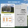 Screen House Tent 13x9ft Screen Room Mesh Gazebos w/ 2 Magnetic Doors, Included Projection Screen, Camping Tent Screened Canopy Shelter for Outdoor Patios Backyards Activities (Gray) view 3