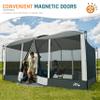Screen House Tent 13x9ft Screen Room Mesh Gazebos w/ 2 Magnetic Doors, Included Projection Screen, Camping Tent Screened Canopy Shelter for Outdoor Patios Backyards Activities (Gray) view 4