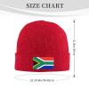 Red Warm Knit Hat South Africa Flag Picture Soft Good Elasticity Suitable for Daily and Outdoor Sports view 2