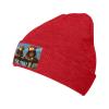 Red Warm Knit Hat Two Monkeys Picture Soft Good Elasticity Suitable for Daily and Outdoor Sports view 1