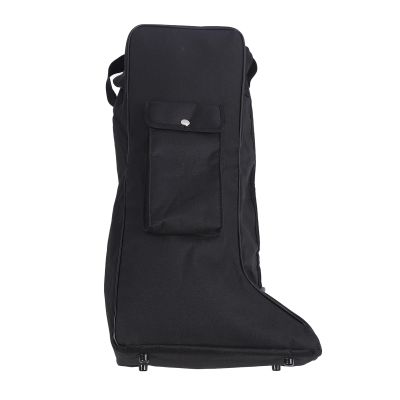 KJAOYU Portable Boot Storage Bags Dust Proof Shoe Bags for Storage,Boot Bag with Handle Oxford Cloth and Leather Black Waterproof Portable Boots Storage Bag for Cowboy Boots Snow Boots