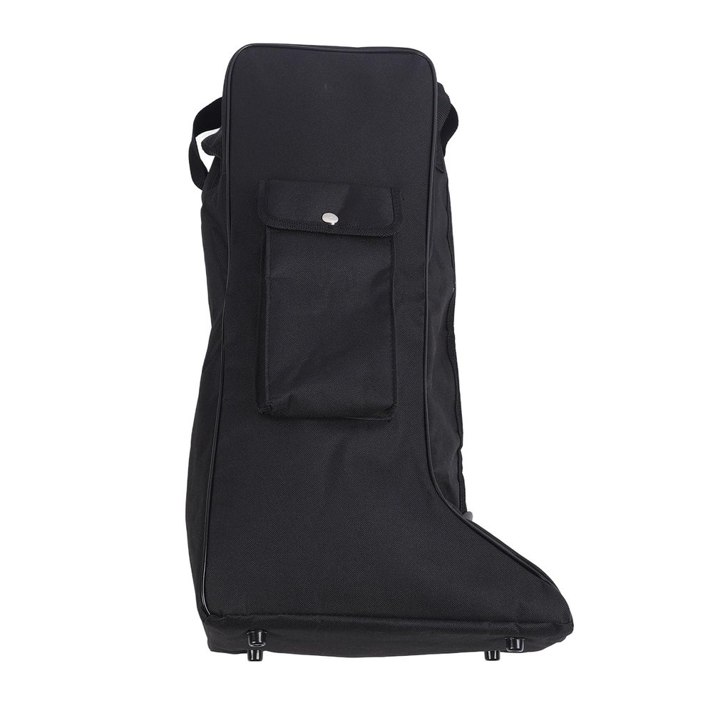 KJAOYU Portable Boot Storage Bags Dust Proof Shoe Bags for Storage,Boot Bag with Handle Oxford Cloth and Leather Black Waterproof Portable Boots Storage Bag for Cowboy Boots Snow Boots