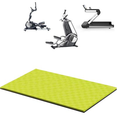 Treadmill & Exercise Equipment Mats Thicken Large Non Slip Soundproof And Shockproof Protect The Floor For Stationary Indoor Spin Bike,Hardwood Floor Carpet Black Gym(Size:85x180cm,Color:yellow+black)