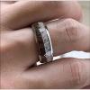 8 mm Tungsten Carbide Rings Vikings Hunting Jewelry Men Women Koa Zebra Wood Antler Arrows Inlay Dome Bands Polished Comfort Fit 6.5 view 3