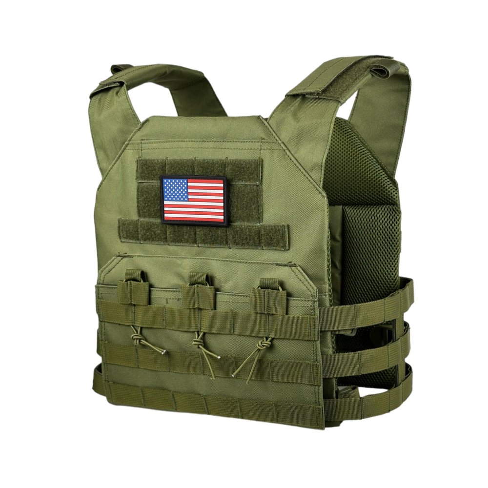 Eagle Sky Tactical Vest ES-2, Light Weight, Tough 500D Nylon, Universal Adjustable Size S-XXL, Breathable 3D Mesh Liner (Nylon, Olive Green)