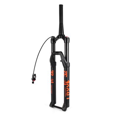 27.5/29" Mountain bike Pneumatic Suspension Fork 28.6mm Tapered Tube With Damping Rebound Adjustable Thru-axle 100*15mm Manual/Remote Control Travel 140mm Disc Brake Fork ( Color : Remote , Size : 29"