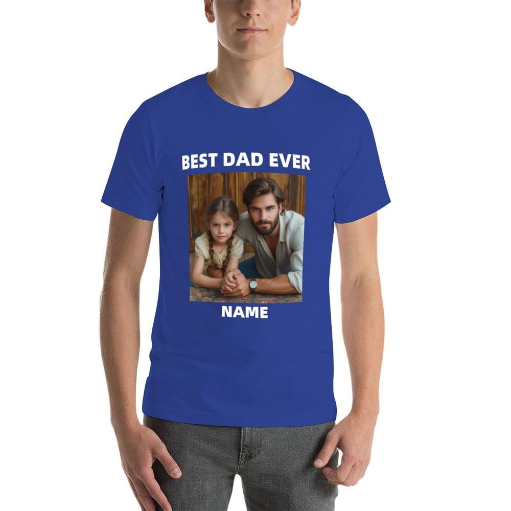 Custom T-Shirt Customized Tshirts Design Your Own Customized Shirt for Men Personalized Front and Back Printing Dad 5X-Large