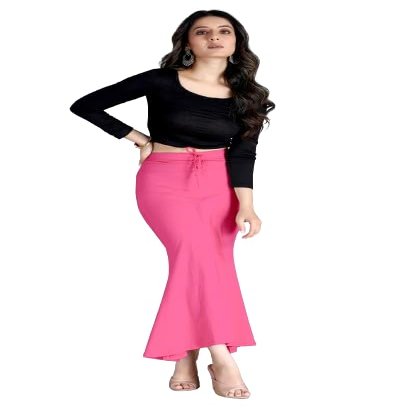 NineFit Basics Saree Shapewear Petticoat for Women, Shapers for Women's Sarees Fish Cut Shapewear Baby Pink, XX-Large