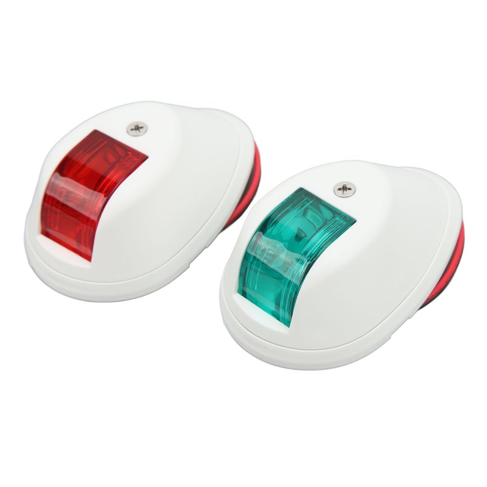 XHTLLO 1 Pair Boat Navigation Light, IP66 Waterproof Marine Navigation Lights, DC12V 2W Professional LED Bow Light, Boat Lights for Boat Yacht(White)