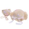 Girls Summer traw Hat Bag Set Wide Brim Hat Sun Beach Hats with Shoulder Bag Infant Sun Hat Kids Cap (Beige, One Size) view 1
