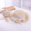 Girls Summer traw Hat Bag Set Wide Brim Hat Sun Beach Hats with Shoulder Bag Infant Sun Hat Kids Cap (Beige, One Size) view 2