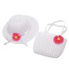 Girls Tea Party traw Sun Hat and Purse Kids Party Birthday Travel Gift Toddler Cap Bag Set Baby Sun (White, One Size) view 1