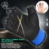 BEAST RAGE Workout Gloves for Men, Durable Palm Grip Gym Gloves Women Half Finger Elasticated Training Weight Lifting Strength Bodybuilding Anti Slip Cycling Gloves Exercise (Blue, M), Medium view 3