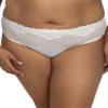 Curvy Couture Women's Plus Size Sheer Whisper High Cut Brief Panty Pearl XL view 1