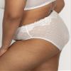 Curvy Couture Women's Plus Size Sheer Whisper High Cut Brief Panty Pearl XL view 4