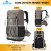 Bseash 40L Waterproof Hiking Backpack with Rain Cover, Outdoor Sport Travel Bag Daypack for Camping Climbing Skiing Cycling (Khaki) view 2