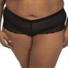 Curvy Couture Women's Plus Size Sheer Whisper Cheeky Boyshort Panty Onyx XL view 1