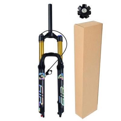 ZECHAO Air Supension Front Fork 27.5/29in,1-1/8" Ultralight Gas Shock Absorber Lightweight Alloy Quick Release Disc Brake Travel 140mm (Color : Straight Remote Lock, Size : 27.5inch)