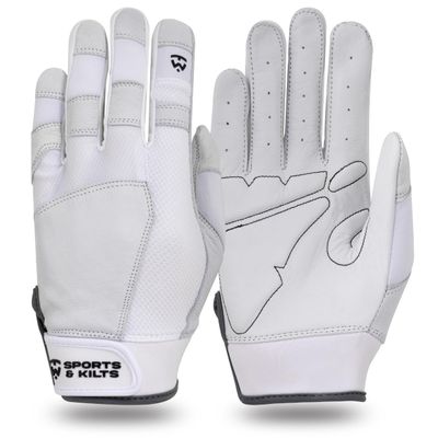 TW sports & kilts TW Baseball/Softball Batting Gloves for Adult and Youth. (Youth, Medium), White