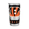 Rico Industries NFL Football Cincinnati Bengals 20oz Stainless Steel Tumbler with Lid - Great For Coffee, Tea, Water or Cocktails view 1