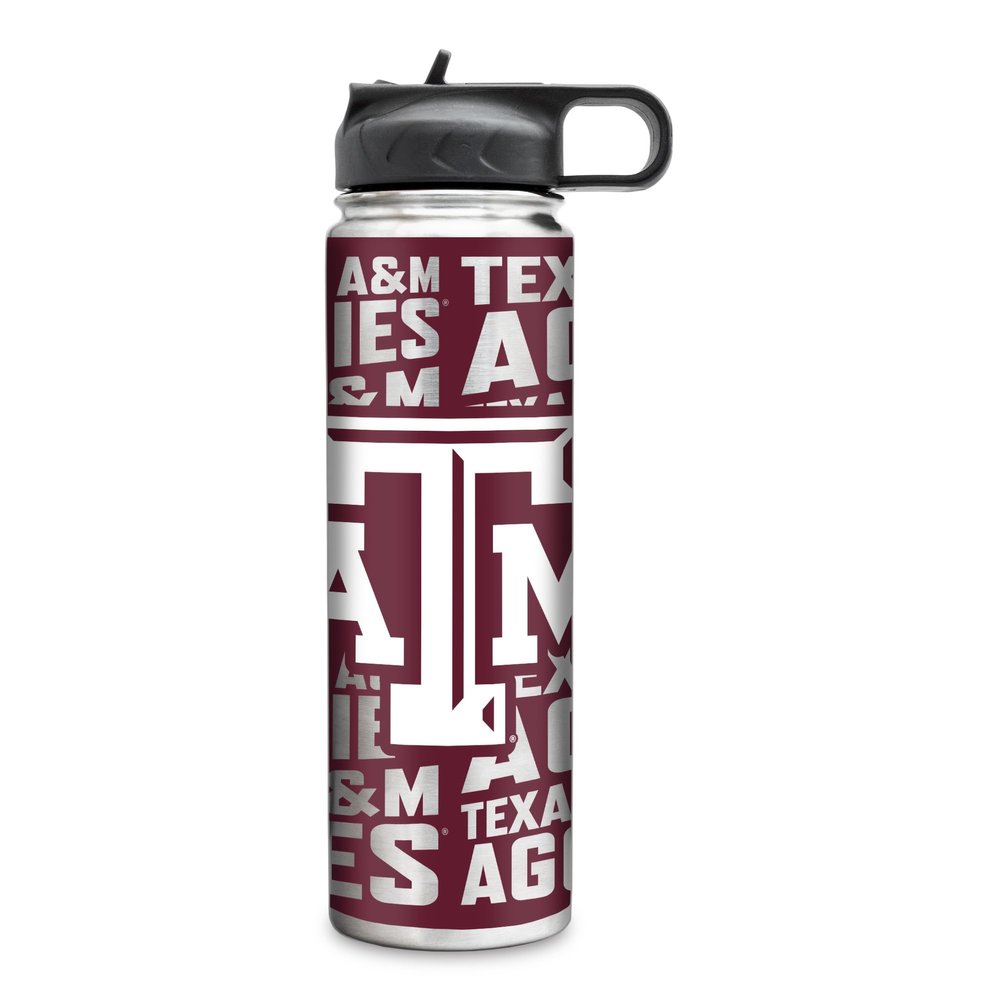 Rico Industries NCAA Texas A&M Aggies 22oz Stainless Steel Tumbler with Lid - Great For Coffee, Tea, Water or Cocktails