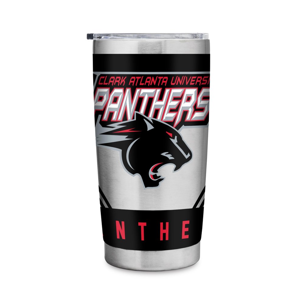 Rico Industries NCAA Clark Atlanta University Panthers - CAU 20oz Stainless Steel Tumbler with Lid - Great For Coffee, Tea, Water or Cocktails