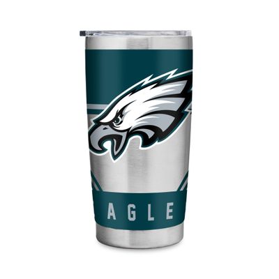 Rico Industries NFL Football Philadelphia Eagles 20oz Stainless Steel Tumbler with Lid - Great For Coffee, Tea, Water or Cocktails