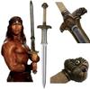 Conan The Barbarian Sword,42 '' Handmade Atlantean Swords 1095 Carbon Steel Brass Fittings, Full Tang, Cow Hide Leather Sheath Viking sw0rd of King 7.5 lbs Gifts for Men (Conan Atlantean Sword) view 1