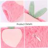 BIUDECO Fur Hand Warmer Plush Muffs for Women Girls Soft Faux Fur Hand Warmer Pillow Peach Pattern for Cold Weather Cozy Stylish view 3