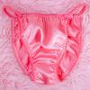 Ania's Sissy SATIN Humiliation Pin-ups Panties Shiny Wetlook Naughty BACK Print Pink or White MENS Panties (Poison S, Panties Are For Weak Sissies, Pink) view 2