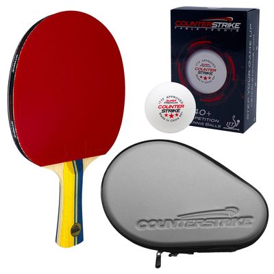 Counterstrike Mad Scientist Paddle Bundle (Includes Hard Case & 6 Balls) | Ping Pong Paddle | Offensive Table Tennis Paddle | ITTF Approved | Ping Pong Set (Silver Hard Case)