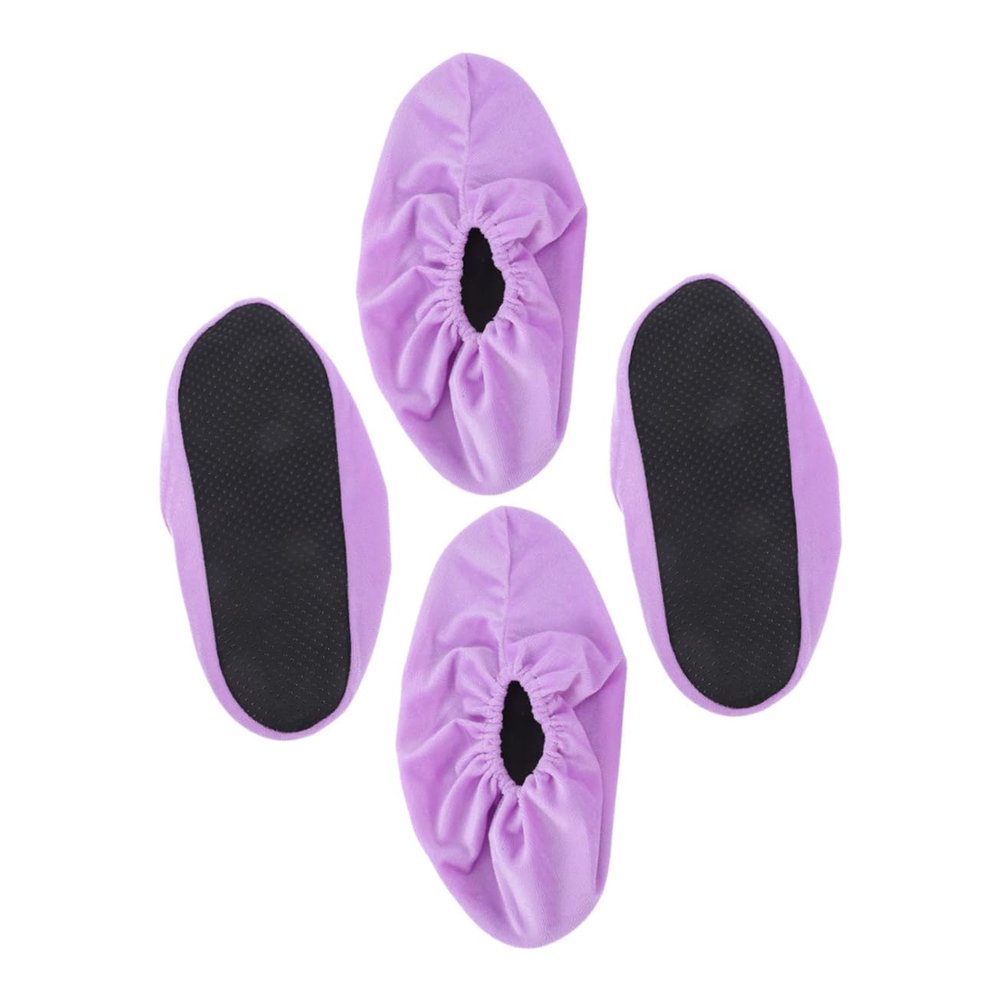 COOLHIYA 2pairs Bowling Shoe Lint-Resistant Washable Non- Design for Women and Convenient Bowling Accessories Elastic for Indoor Use Violet