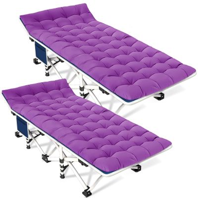 GETOVIN 2 Pack Camping Cot with Comfortable Mattress 2 Person Camping Bed Cots for Sleeping Sleeping Cot Folding Cot Heavy Duty with Carry Bag for Home Outdoor Travel
