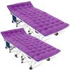 GETOVIN 2 Pack Camping Cot with Comfortable Mattress 2 Person Camping Bed Cots for Sleeping Sleeping Cot Folding Cot Heavy Duty with Carry Bag for Home Outdoor Travel