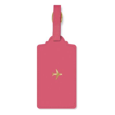 Lady Jayne Hazy Florals Coral Vegan Leather Luggage Tag (80880)