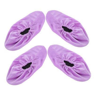 FOYTOKI 2pairs Bowling Shoe Covers for Women Thickened Foot Covers Washable and Bowling Accessories Suitable for Indoor Use Grape