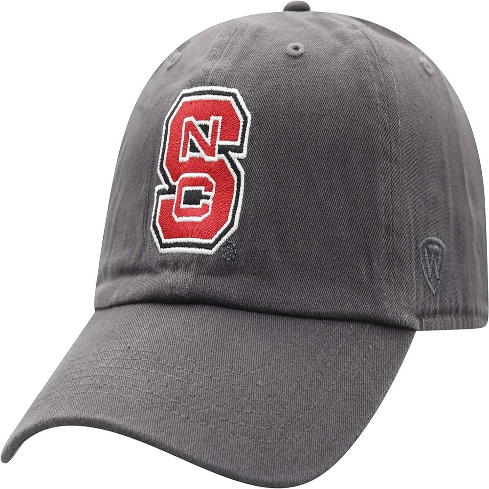 Collegiate Hats - Fitted Caps Adjustable Hats and Snapbacks Available (Adjustable Hat, NCSU Grey)