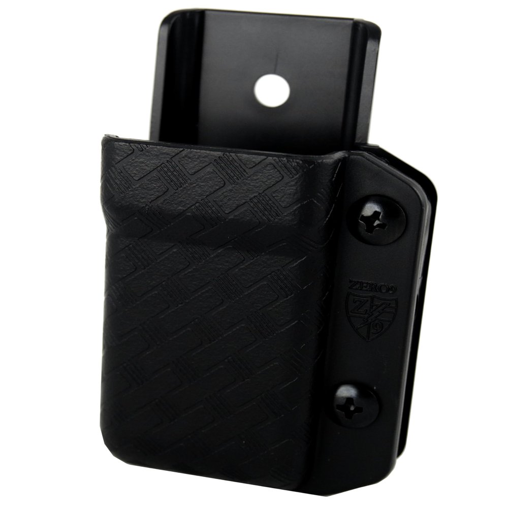 Zero9 Holsters - Model 4050 Single Magazine Case, Mag Pouch Compatible with 9mm/40cal Magazines (Black Basket Weave, Molle Lok)