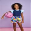 iscream + Corey Paige Designs Big Girls Bold Print Silky Soft Plush Shorts - Sporty Girl, Small (6/8) view 2