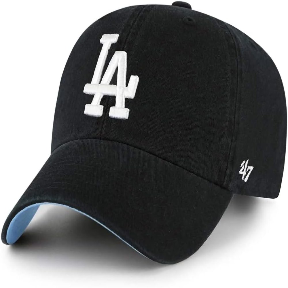 47 Los Angeles Dodgers Primary Logo Ballpark Clean Up Dad Hat Baseball Cap - Multiple Colors (Black White Blue)