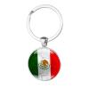 Art Attack Mexican Flag Soccer Keychain, Mexico Tricolor National Football Team Accessories History Party Favor Fan Car Key Chain Ring Pendant Charm (Silver) view 1
