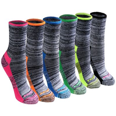 Dickies Women's Dri-Tech Advanced Moisture Wicking Mid-Crew Socks, Available in M-L (6,12 Pairs), Black Marl Assorted (6 Pairs), Medium
