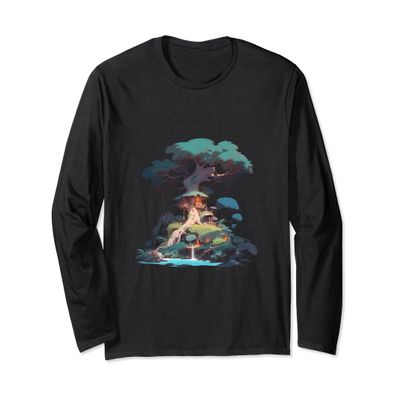 Forest Gaming Fusion, Enchanted Geek and Nature Lover Long Sleeve T-Shirt