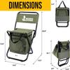 Backroad Outdoors Small Foldable Camping Chair with Built-in Cooler, 16mm Steel Frame, Supports 280 LBS, Anti-Slip Feet, Attached Backrest, for Fishing, Camping, Hiking, Sporting Events view 2