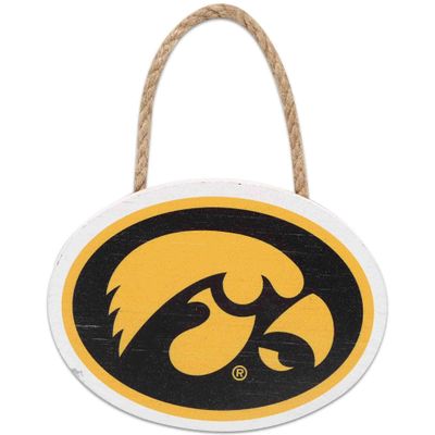 The University of Iowa Hawkeyes Logo Hanging Wood Wall Decor - Small Iowa Hawkeyes Decoration - Great Gift Idea