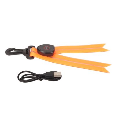flexman PVC Reflective Pendant, USB Rechargeable Inverted V Shaped Nylon Waterproof Webbing for Outdoor Sports, Cycling, Pet Walking Luminous Pendant (Orange)